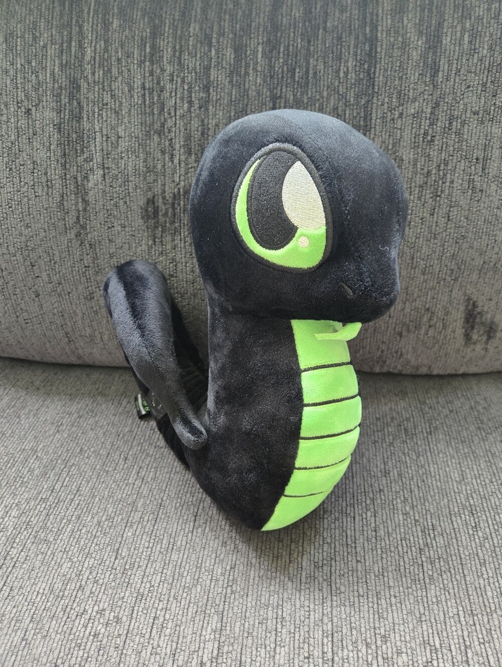 Razer Gaming  Sneki Snek Plushie Stuffed Plush Toy Snake 10” Black Green